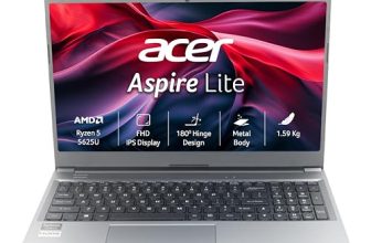 acer SmartChoice Aspire Lite, AMD Ryzen 5-5625U Processor, 16 GB/512 GB, Full HD, 15.6″/39.62 cm, Windows 11 Home, Steel Gray, 1.59 kg, AL15-41, Metal Body, Thin and Light Laptop