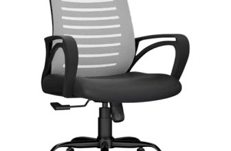 CELLBELL Desire C104 Mesh Mid Back Chair | Ergonomic Office, Study, Revolving, Computer Chair for Work from Home Heavy Duty Metal Base, Seat Height Adjustable (Grey)