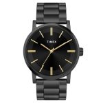 TIMEX Analog Watch for Man with Black Round Dial & Black Stainless Steel Bracelet Band Water Resistant Men’s Wrist Watches – TWHG35SMU09