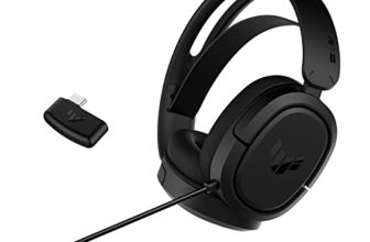 ASUS TUF Gaming H1 Wireless Headset (Discord Certified Mic, 7.1 Surround Sound, 40mm Drivers, 2.4GHz, USB-C, Lightweight, 15 Hour Battery Life, for PC, Mac, Switch, Mobile Devices, PS4, PS5)- Black