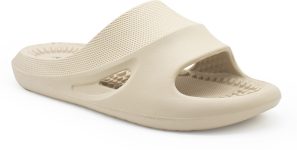 action Men COOL-1004 Trendy Comfortable Lightweight Breathable Casual Slip-On Slides(Beige , 7)