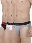 One8 Men’s Solid Brief (Pack of 3) (102A1 – White/Grey Mel/ Black_White/Grey Mel/Black-S)