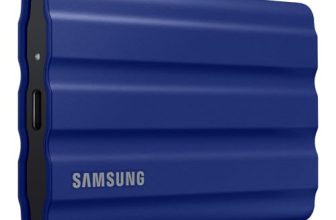 Samsung T7 Shield Portable SSD 1TB USB 3.2 Gen2 External SSD, Up to 1,050MB/s, Rugged, IP65 Water & Dust Resistant, for Photographers, Content Creators and Gaming, Mac Compatible, MU-PE1T0R, Blue