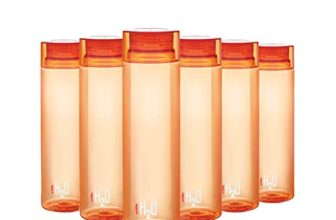 CELLO H2O Round Unbreakable Plastic Water Bottle (Orange)