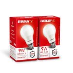 Eveready 9W LED Bulb, Cool Day Light (6500K), B22 Base, Energy-Efficient, 4kV Surge Protection, Long-Lasting Durability – Pack of 2