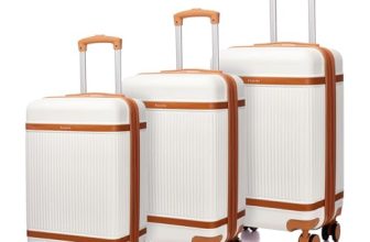 VLITE Maverick Family Set of 3 (S +M+ L) Hard Sided Luggage Trolley Bag for Travel Suitcase with 8 Spinner Wheels – Check-in Size Suitcase (Maverick Beige)