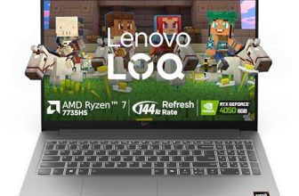 Lenovo LOQ Essential AMD Ryzen 7 7735HS | NVIDIA RTX 4050 6GB (16GB RAM/512GB SSD/144Hz Refresh Rate/15.6″ (39.6cm)/Windows 11/Office Home 2024/3 Mon. Game Pass/Grey/1.8Kg), 83S0009TIN Gaming Laptop
