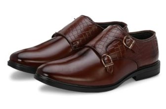 Massari Faux Leather Monk Strap Formal Shoes for Men