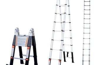 Bathla 18.5 ft A-Type Foldable Aluminium Telescopic Ladder with 18 Steps | Portable & Compact | 2-Year Warranty | Multi-Purpose Ladder for Home, Industrial & Outdoor Use