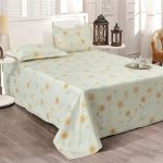 Cortina Cloud Cotton King Size Bedsheet with 2 Pillow Covers | Super Soft, Breathable & Skin-Friendly Bedsheet for Double Bed King Size with Boho Design | 270×250 cm (White & Yellow, King)