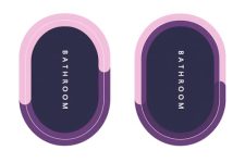 Cortina Pack of 2 Quick Dry Water Absorbing Rectangular Silicon Floor Mat | Anti-Skid & Non-Slip Cushion Doormat for Home, Kitchen, Office, Washroom | 60x40cm (Purple)