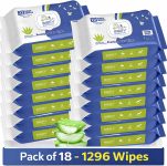 BabiFy Extra Soft Premium Baby Wipes With Aloe Vera | Rush & Paraben-Free (Pack of 18)(1296 Wipes)