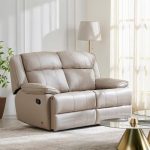 Home Centre | Torino | Half Leather | Solid Wood | 2 Seater Recliners | Grey | 2 Years Warranty