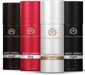 THE MAN COMPANY Blanc, Fire, Night & Oud Deodorant Set | Long-Lasting Freshness Deodorant Spray  –  For Men & Women(600 ml, Pack of 4)