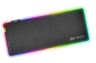 Ant Esports MP385R RGB Gaming Mousepad, Large 650*300*3mm Speed Surface, Waterproof LED Desk Mat with 7 Colours & 3 Lighting Modes, Stitched Edges, Non-Slip Rubber Base for PC Gamers, Laptop – Black