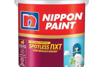 Nippon Paint Spotless NXT Premium Interior Emulsion Paint(20L, White, Soft Sheen)-Ultra Low VOC, Swan-back Stain Repellent Technology Safe for Kids-For Bedrooms, Kids, Dining, Living Rooms-20 Liter