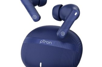 pTron Bassbuds Fury in-Ear TWS Earbuds with 13mm Drivers, 50Hrs Playtime, AI-ENC Clear Calls, Bluetooth V5.4 Wireless Headphones, Voice Assistant, Type C Charging & IPX5 Water Resistant (Royal)