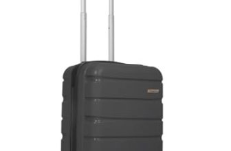 TEAKWOOD LEATHERS Unisex 8 Wheels Trolley Bag, Hard Cabin with Zipper Closure, Adjustable Push Button & Cross Side Strap, Lock System 360 Degree (55 CM, Dark Grey)