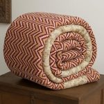SANMARINO Jaipuri Razai Single Bed Reversible Cotton Quilt | Traditional Ethnic Floral Print Dohar | Lightweight AC Comforter with Pure Cotton Filling | All-Season Blanket (Deep Maroon)