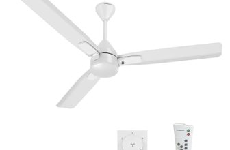 Crompton Energion Caelum 1200mm BLDC Ceiling Fan | Remote & Regulator Control | BEE 5 Star Rated Energy Efficient | 4 Year Manufacturer’s Warranty on Motor | Silver White