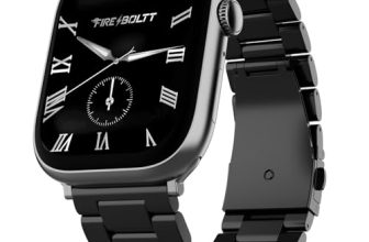 Fire-Boltt Ninja X Ring Smart Watch 1.96″ Always On Display Bluetooth Calling, Voice Assistant, SpO2 & Heart Rate, 120+ Sports Modes, IP67 Waterproof Smartwatch for Men & Women – Black Steel