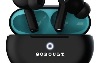 GOBOULT K40 True Wireless in Ear Earbuds with 48H Playtime, Clear Calling 4 Mics, 45ms Low Latency Gaming, 13mm Bass Drivers, Type-C Fast Charging, BTv 5.3 Ear Buds (Electric Black)
