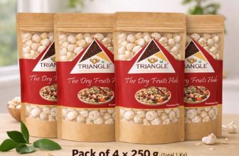 triangle Makhana, Fox Nuts (Phool Makhana), 1 Kgs | Small Medium Mix| Lotus Seeds Fox Nut(4 x 250 g)