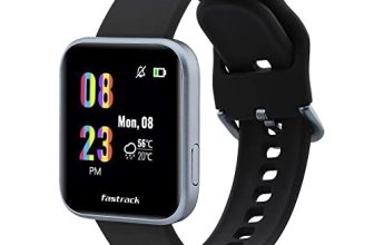 Fastrack Reflex Slay Smartwatch with Full Touch Screen 1.4-inch Display and 24×7 HRM & SpO2 Monitor-68024AP01 (Charcoal Black)