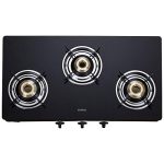 Elica Vetro Glass Top 3 Burner Gas Stove (703 CT VETRO BLK)
