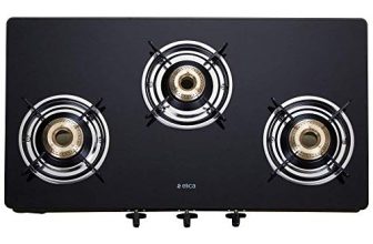 Elica Vetro Glass Top 3 Burner Gas Stove (703 CT VETRO BLK)