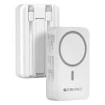 ZEBRONICS EnergiSafe 10R2 || 10000mAh MagSafe Wireless Power Bank | 15W Wireless & 22.5W PD (PPS) Fast Charging | Built-in Stand | Type-C & Lightning Cable | 5× Outputs | for iPhone & AirPods (White)