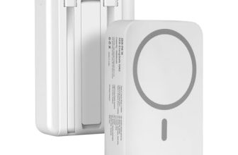 ZEBRONICS EnergiSafe 10R2 || 10000mAh MagSafe Wireless Power Bank | 15W Wireless & 22.5W PD (PPS) Fast Charging | Built-in Stand | Type-C & Lightning Cable | 5× Outputs | for iPhone & AirPods (White)
