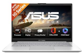 ASUS Vivobook Go 14 (2026),AMD Ryzen 5 40, AMD Radeon iGPU,16GB RAM,512GB SSD,FHD, 14″(35.5 cm),Windows 11 Home,M365 Basic(1 Year)* Office 2024,Cool Silver,1.38 Kg,E1404FA-EB1226WS,Thin & Light Laptop