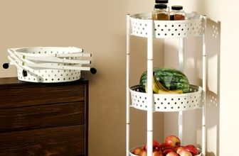 Lifelong Kitchen Storage Rack|3-Layer Baskets|Foldable & Rolling Storage Cart|Trolley with Wheels|Vegetable Stand|Onion, Potato & Fruits Rack for Kitchen Organizer (LLKAFB03, White)