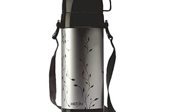 Milton Eiffel 1000 Vacuum Insulated Thermos Flask with Strap to Carry, 910 ml, Long Hours Hot & Cold Water Bottle for Office, Hiking, Trekking, Travel, Black