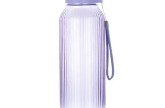 ATTRO Linear 1.5 L BPA-Free Plastic Water Bottle with Leak-Proof Flip-Top Cap, Easy to Carry Nylon Strap and Stylish Color for Daily Hydration- Purple