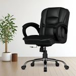 FUGO FG233 Ergonomic Medium Back Office Chair with Adjustable Height, Cushioned Back&Seat, Tilting Mechanism, Heavy-Duty Metal Base, Dual Nylon Casters–Ideal for Work,Study, 3-Year Warranty (Grey)