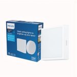 Philips 12 Watt Square Slim Surface Ceiling Light | LED Downlighter for Both Normal & False Ceiling | Colour : Cool Day Light, Pack of 1