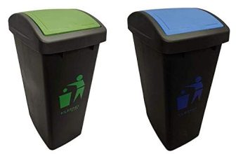 Cello Plastic Garbage Swing-Lid Dustbin 48 Ltr, Green & Blue (COMBO)