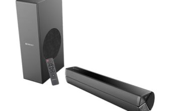 ZEBRONICS Juke BAR 100A Compact Soundbar with Subwoofer, 60W RMS Output, Powerful Bass, Glossy Design, HDMI ARC, Coaxial, Bluetooth 5.0, AUX, LED Indicator and Remote Control (Gray)
