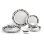 CELLO Lumina Imperial Plus Series Opalware Dinner Set of 19 Pieces For Family of 6 | Bone-Ash Free & Leadfree Opal Glass Microwave & Dishwasher Safe Crockery Plates & Bowls Set For Daily Use & Gifting