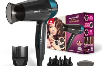 Havells Styling Hair Dryer | Hypersonic Motor | 3 Detachable Attachment| Diffuser, Quill-Style Comb, Aerofocus Nozzle|3 Temperature/2 Speed Settings| Cool Shot| 1200 W |2 years guarantee|HD4161