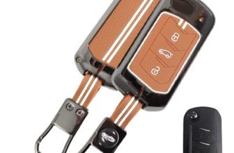 Carloginn Luxury Zinc Alloy Metal Soft Silicon Key Case for Mahindra XUV 3XO | Scorpion | Xuv700 | Thar | Xuv300 | Scorpio | New Bolero – TAN Color
