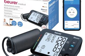 Beurer Bm 54 Fully Automatic Upper Arm Blood Pressure Monitor With Universal Cuff Up To 44 Cm,Risk Indicator,Xl Display,Pulse Measurement,Bluetooth (Bm54),Black (Pack Of 1) (655.12)