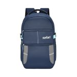 Safari Omega Spacious/Large 5 Compartment Laptop Backpack With Raincover, College Bag, Travel Bag For Unisex, Navy Blue, 30 Litre