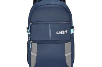 Safari Omega Spacious/Large 5 Compartment Laptop Backpack With Raincover, College Bag, Travel Bag For Unisex, Navy Blue, 30 Litre