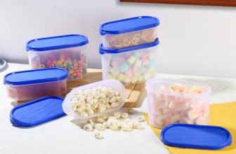 CELLO Modustore Pet Storage Container For Kitchen Set of 6 Pcs, Blue (1200ml x 3, 600ml x 3) | Freezer & Fridge Safe, See Through Airtight Pet Kitchen Storage Container For Beans, Whole Grains, Spices