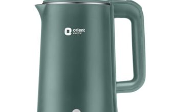 Orient Electric Powerhot 1.5 L Electric Kettle | Cool Touch Body | Faster Heating | Auto Cut Off Mechanism | 360° Rotating Base | Green