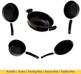 Jainpet Fry Pan 22 cm diameter 5 L capacity(Cast Iron, Non-stick, Induction Bottom)