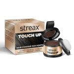 Streax Hair Root Touch Up for Grey Hair, Brown – 4gm | Root Touch Up Hair Powder I Covers Grey Hair & Bald Patches | Instant Hair Colour Touch Up, Root Concealer for Brown Hair